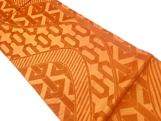 JAPANESE KIMONO / VINTAGE FUKURO OBI / WOVEN GEOMETRIC